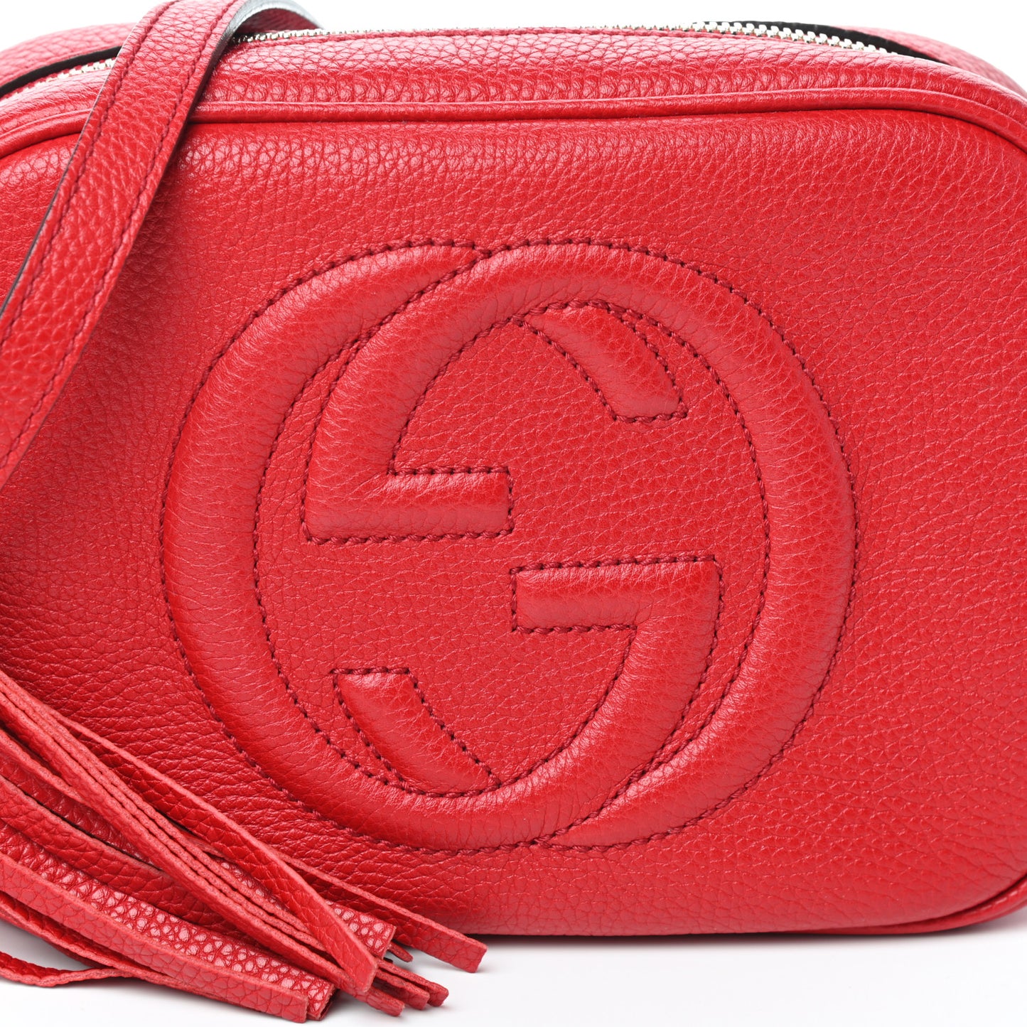 Pebbled Calfskin Small Soho Disco Bag Tabasco Red