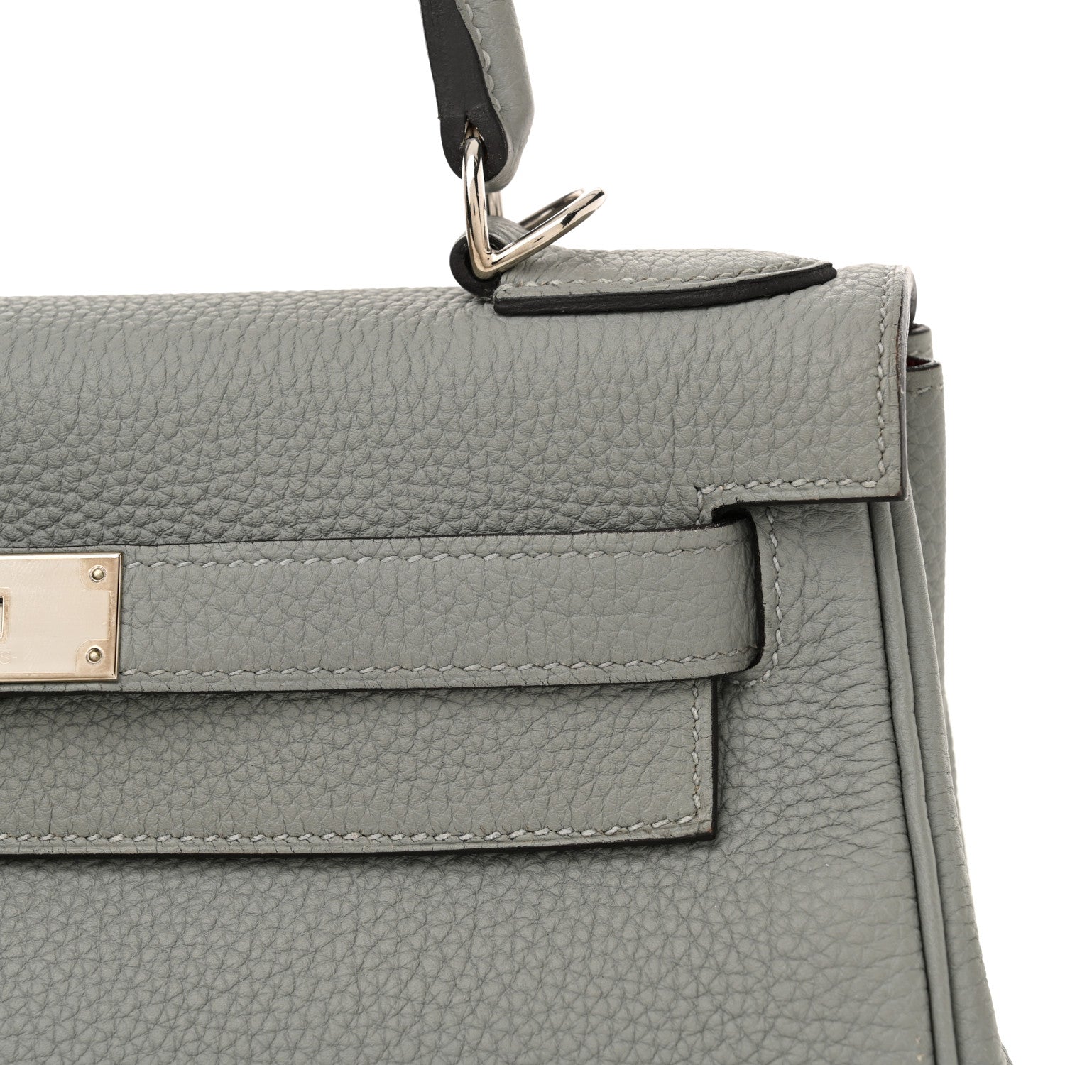 Hermes Togo Horseshoe Kelly Retourne 28 Gris Mouette Rouge Grenat 5 of 5