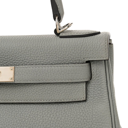 Hermes Togo Horseshoe Kelly Retourne 28 Gris Mouette Rouge Grenat 5 of 5