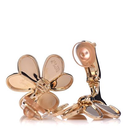 Van Cleef & Arpels 18K Yellow Gold Diamond Large Frivole Clip-On Earrings 4 of 4