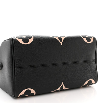 Louis Vuitton Empreinte Monogram Giant Speedy Bandouliere 25 Black Beige 4 of 9