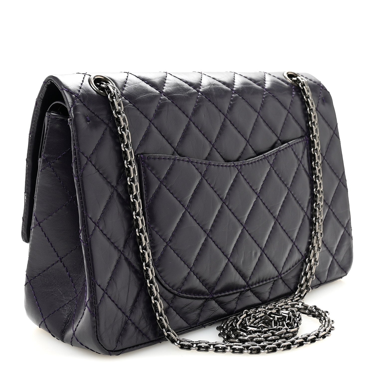 Chanel Aged Calfskin Quilted 2.55 Reissue 226 Flap Purple 3 of 10
