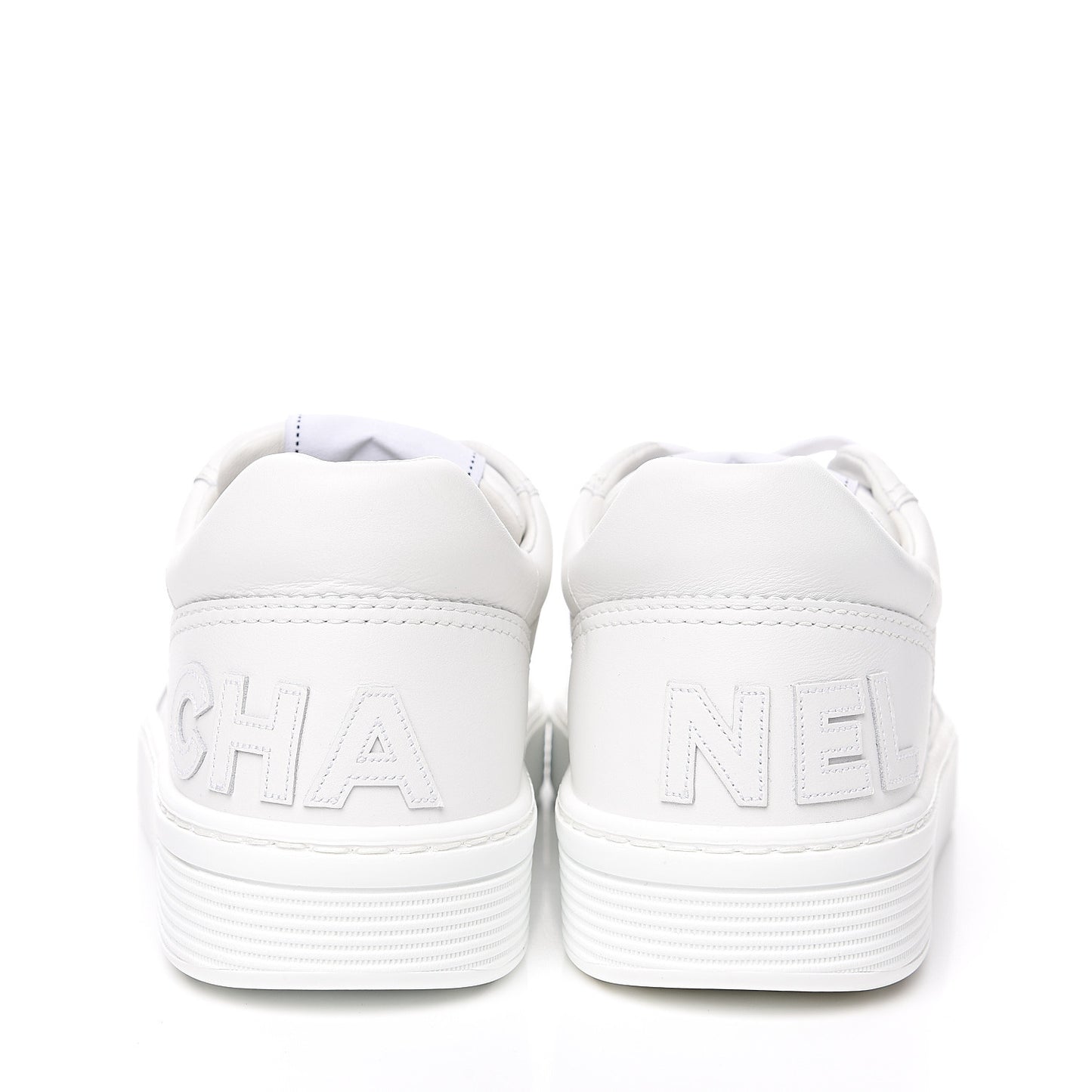 Calfskin Womens Logo Sneakers 40.5 White