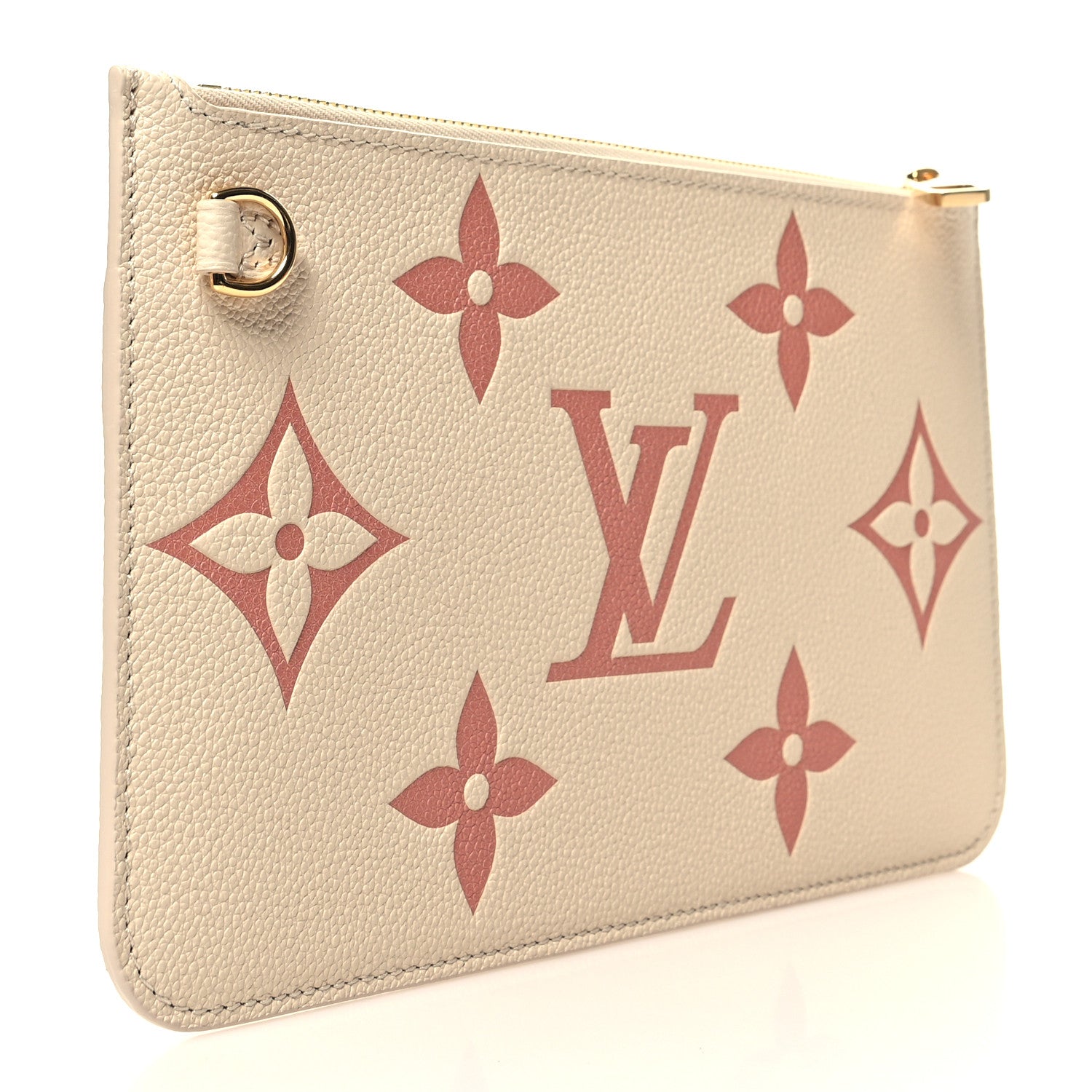 Louis Vuitton Empreinte Monogram Giant Neverfull MM Pochette Creme Rose Trianon 3 of 10