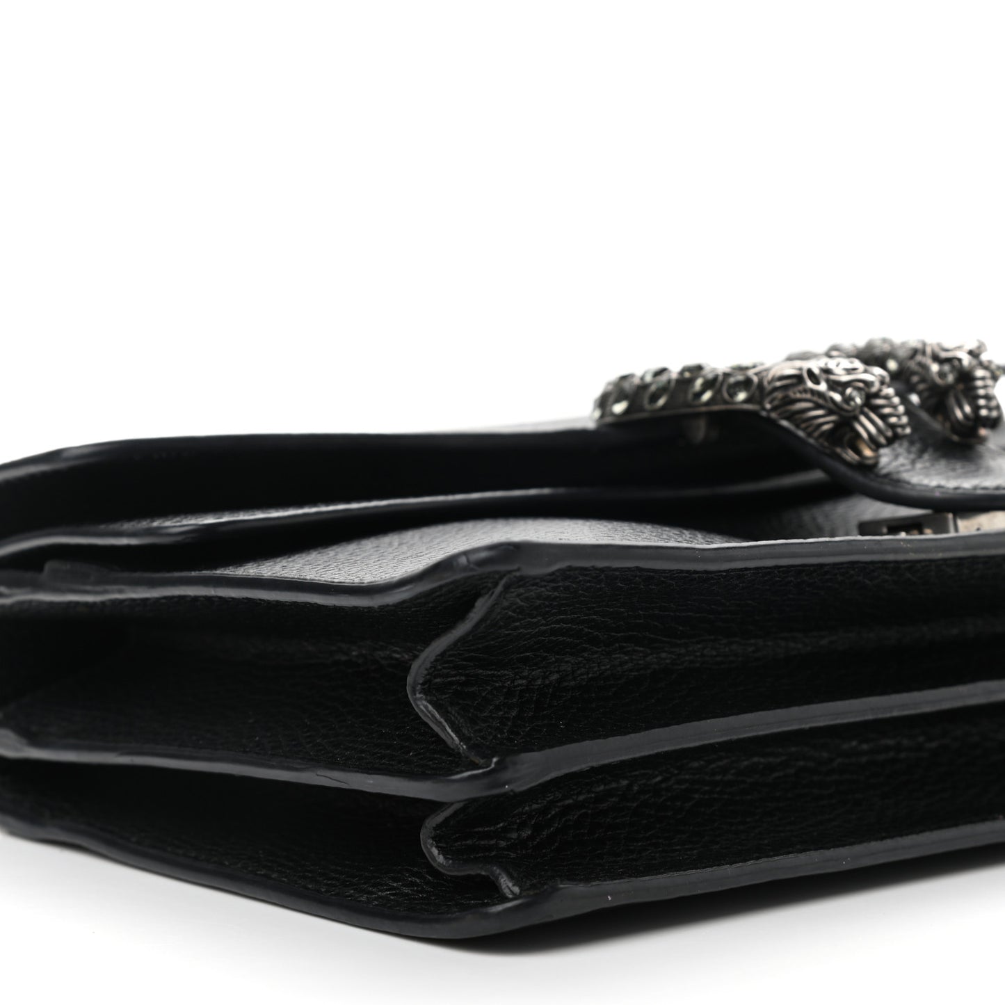 Pebbled Calfskin Small Dionysus Shoulder Bag Black