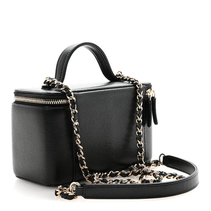 Chanel Caviar Quilted Top Handle Pocket Vanity Case Black 3 of 11
