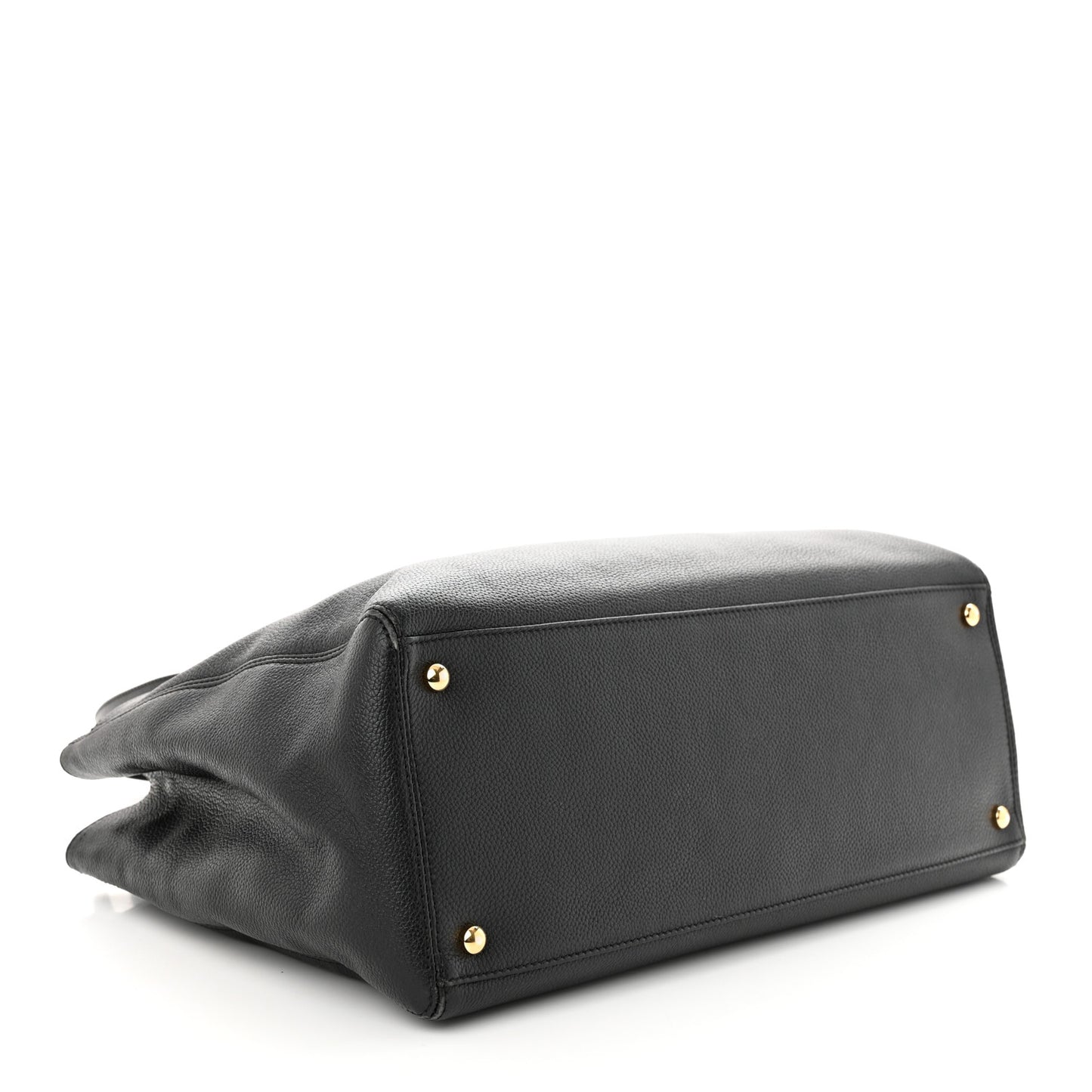 Calfskin Cerf Executive Shopper Tote Black