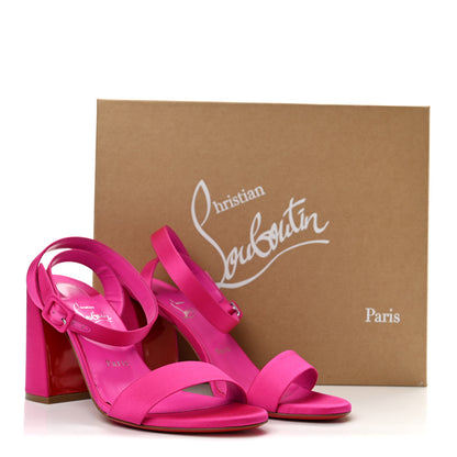 Christian Louboutin Satin Miss Sabina 85 Sandals 39 Holly Pink 9 of 9