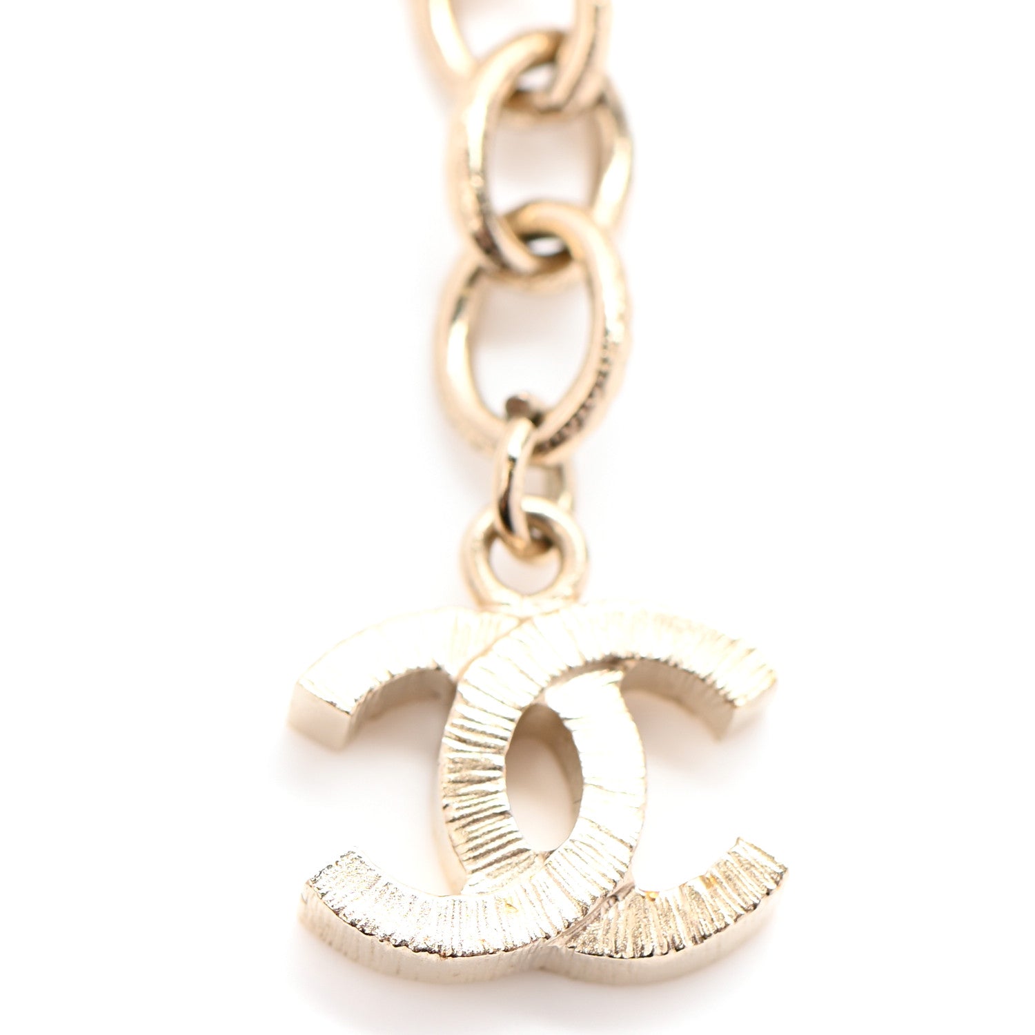 Chanel Lambskin Pearl Crystal Chain CC Fancy Belt White Gold 7 of 7