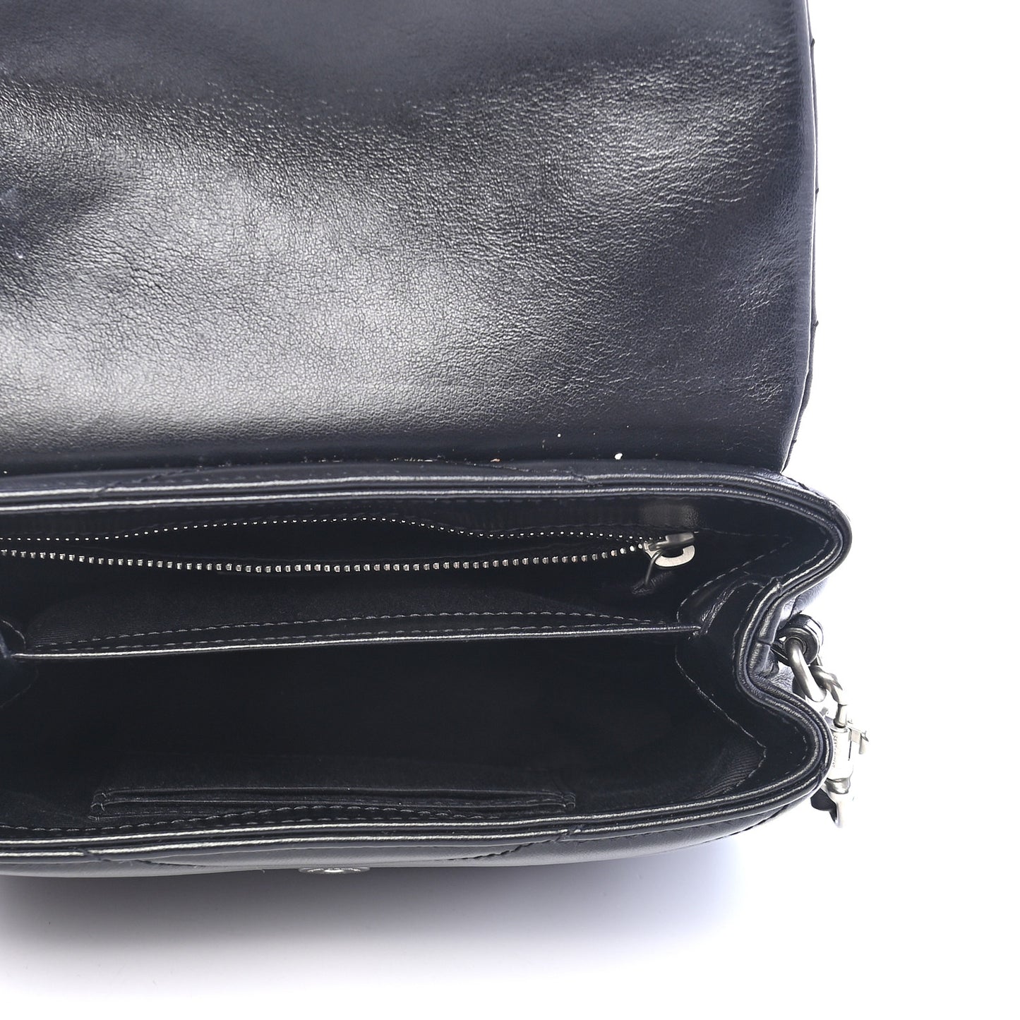 Calfskin Y Quilted Monogram Toy Loulou Crossbody Bag Black