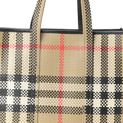 Burberry Calfskin Latticed Small Tote Black 7 of 9