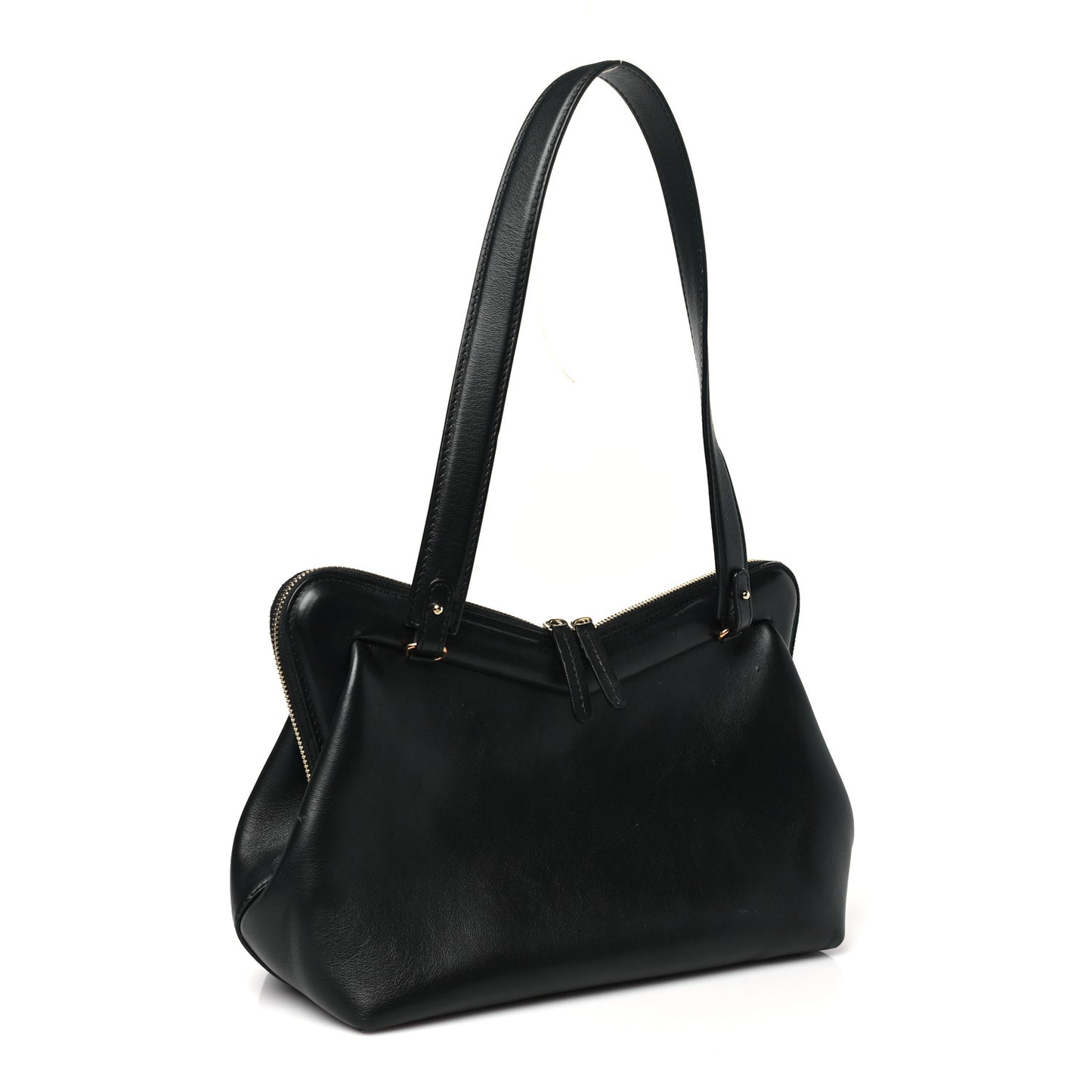 Smooth Calfskin M Frame Bag Black Flamma