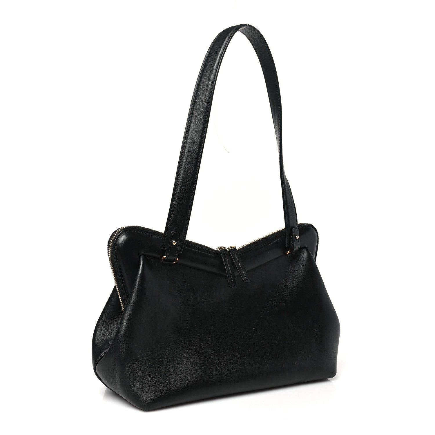 Mansur Gavriel Smooth Calfskin M Frame Bag Black Flamma 3 of 11