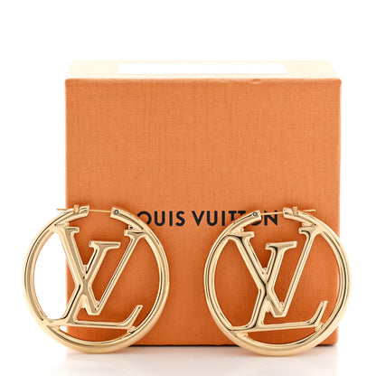Louis Vuitton Metal Louise Hoop Earrings Gold 5 of 5