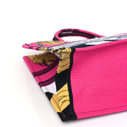 Christian Dior Canvas Embroidered Large Jungle Pop Book Tote Fuchsia Multicolor 8 of 9