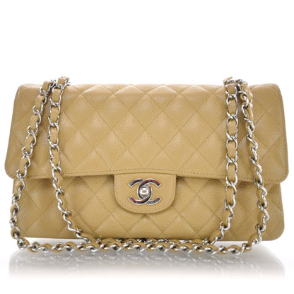 Chanel Caviar Quilted Medium Double Flap Beige 1 of 10