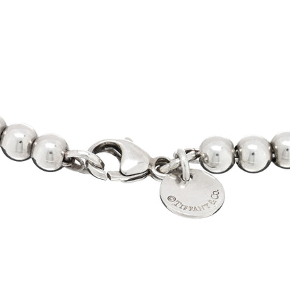 Tiffany Sterling Silver Enamel 4mm Return To Tiffany Heart Tag Bead Bracelet Blue 3 of 3