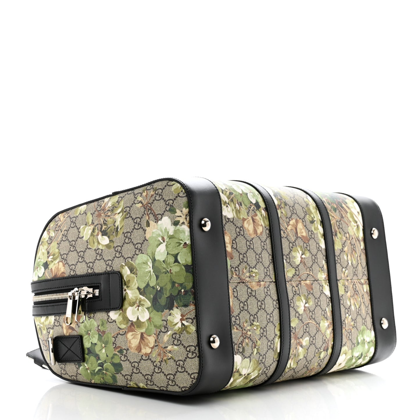 GG Supreme Monogram Blooms Medium Duffle Beige New Military Black