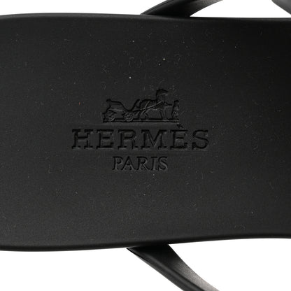 Hermes Rubber Womens Egerie Sandals 36 Black 7 of 9