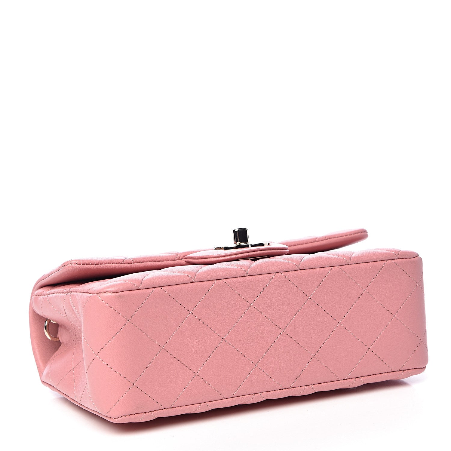 Chanel Lambskin Quilted Mini Rectangular Flap Pink 4 of 10