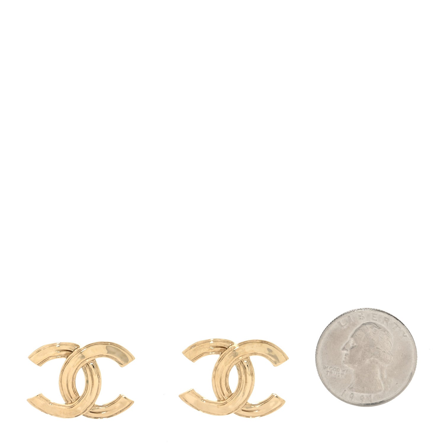 Chanel Metal CC Earrings Gold 2 of 4
