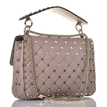 Valentino Garavani Lambskin Medium Rockstud Spike Shoulder Bag Poudre 3 of 8