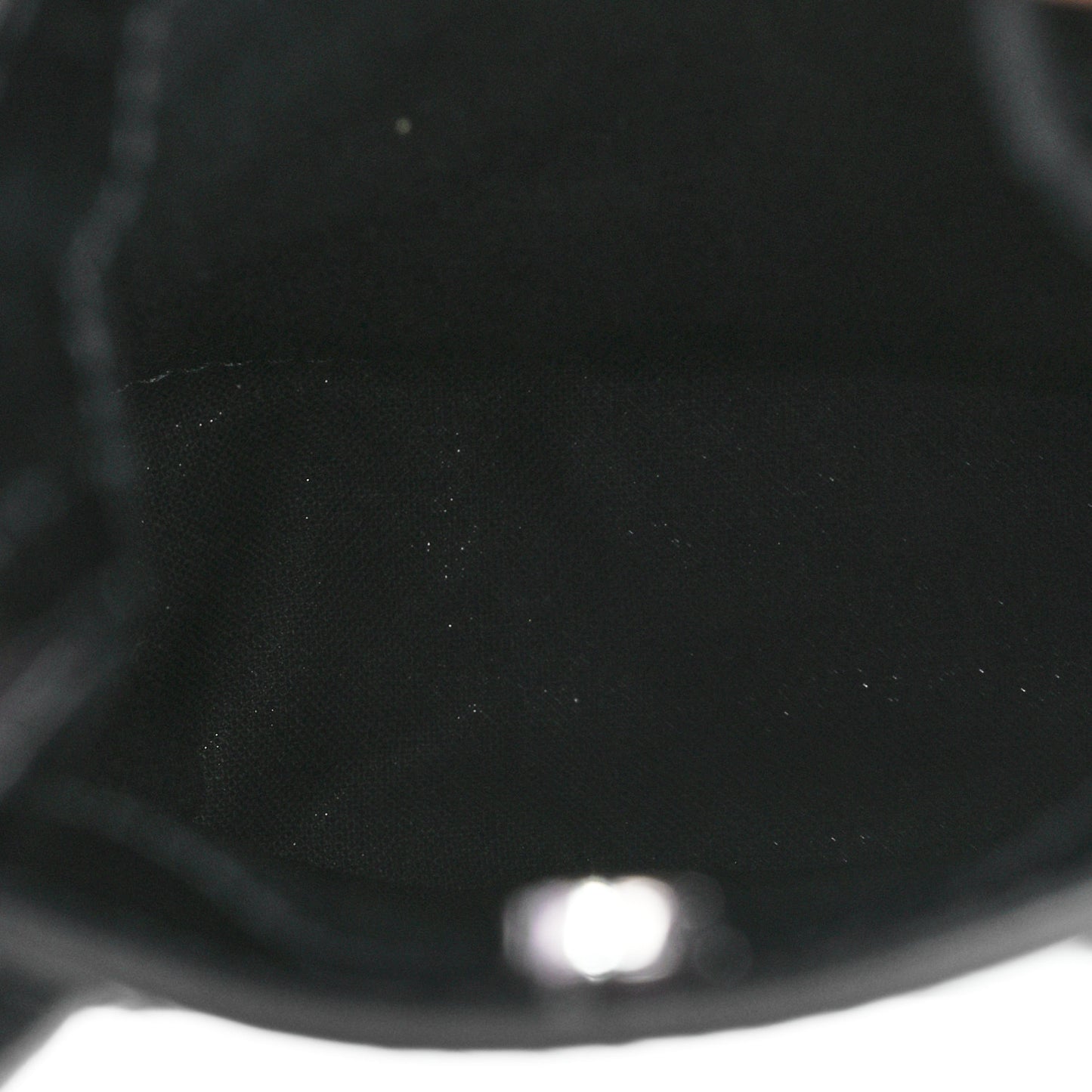 Calfskin Crocodile Embossed Logo Shopping Phone Holder Bag Black