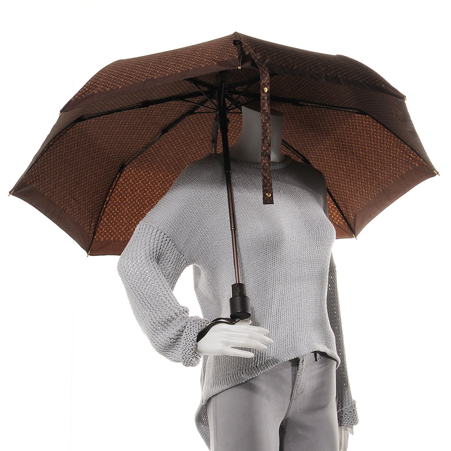 Monogram Ondees Compact Umbrella Marron
