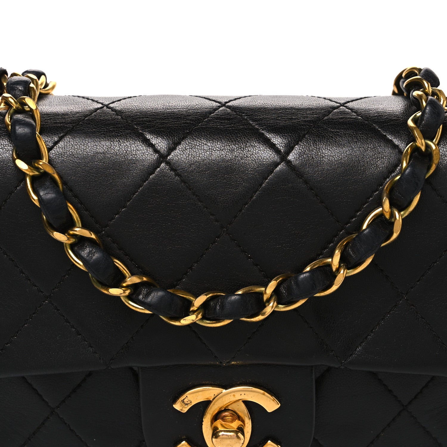 Chanel Lambskin Quilted Mini Square Flap Bag Black 9 of 11