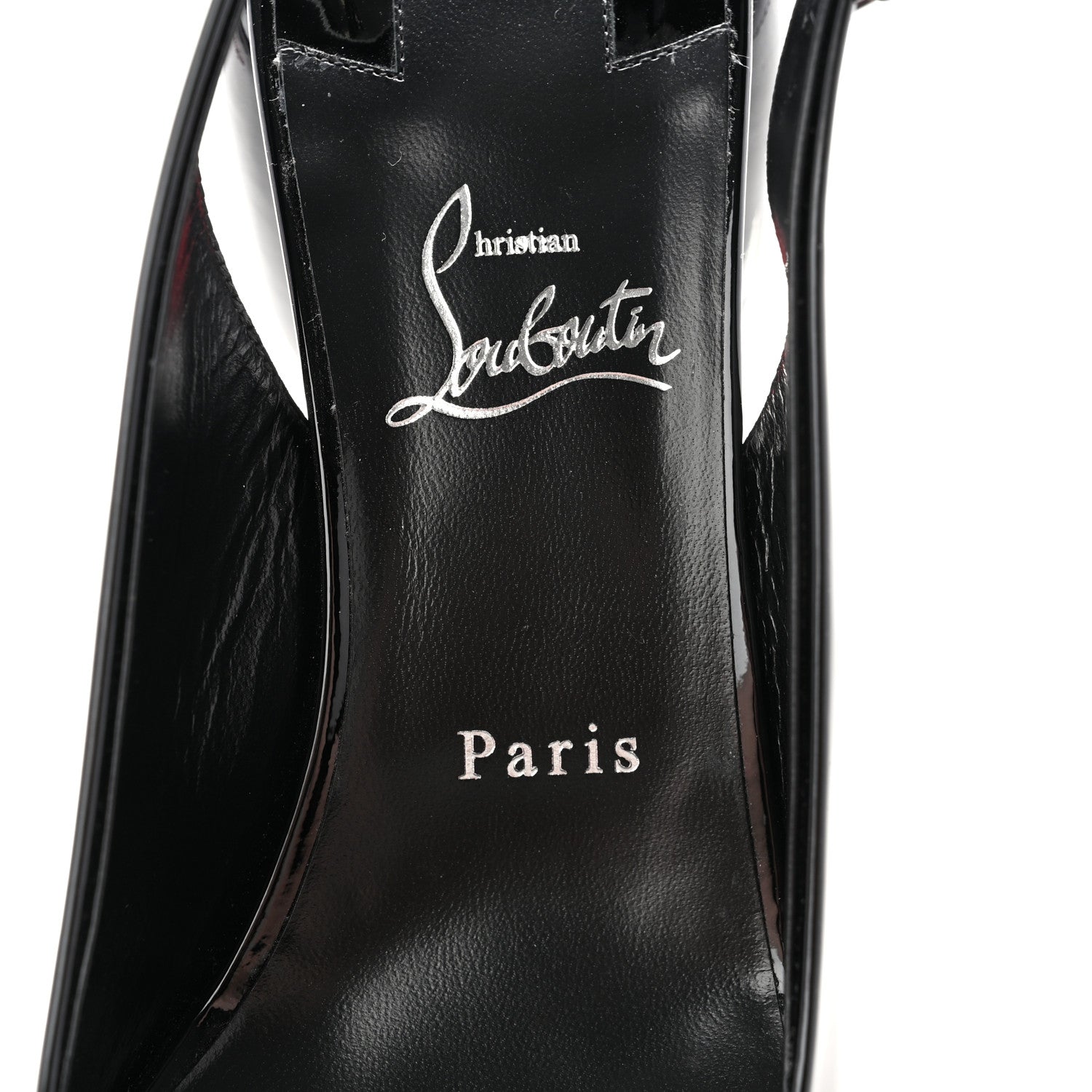Christian Louboutin Patent So Jane Sling 55 Pump 41 Black 7 of 9