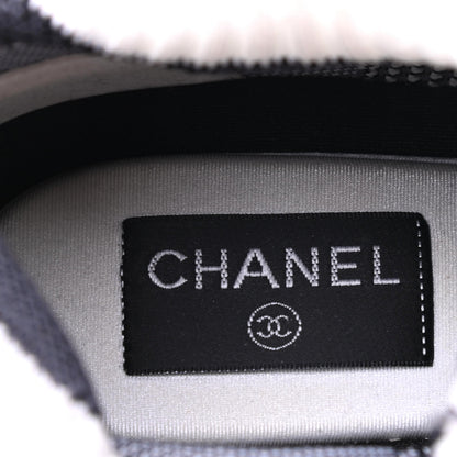 Chanel Fabric Suede Calfskin Stretch CC Sneakers 38 Beige Black 7 of 19