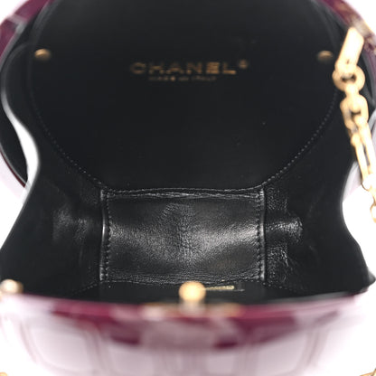 Chanel Plexiglass Shell CC Round Minaudiere Clutch Purple 5 of 10