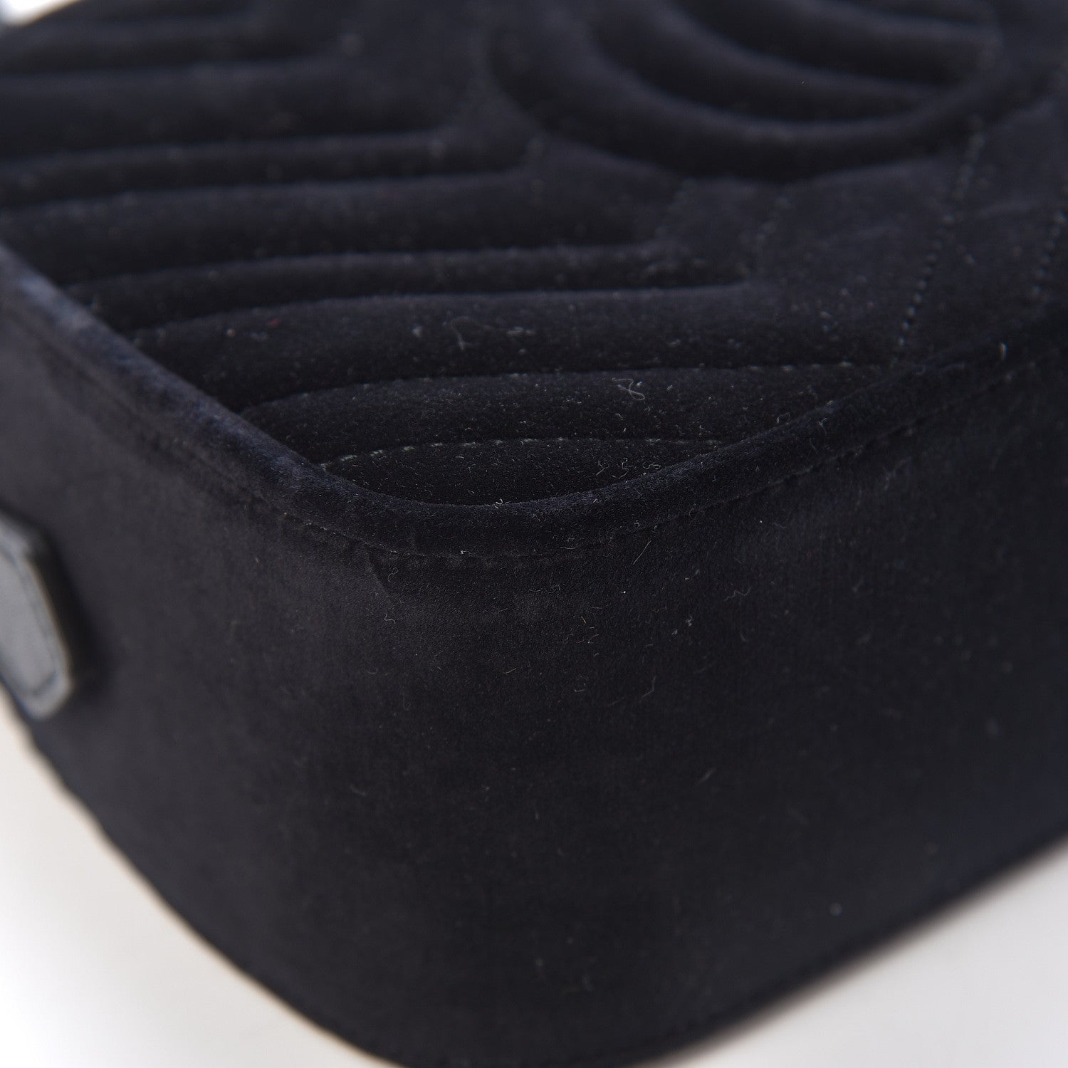 Gucci Velvet Matelasse Small GG Marmont Chain Shoulder Bag Black 11 of 13