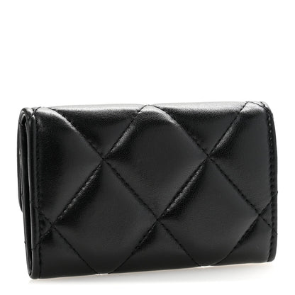 Chanel Lambskin Quilted Chanel 19 Flap Card Holder Black 3 of 12