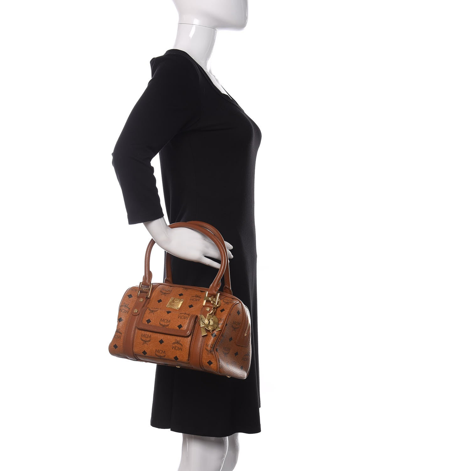 MCM Visetos Satchel Cognac 2 of 11