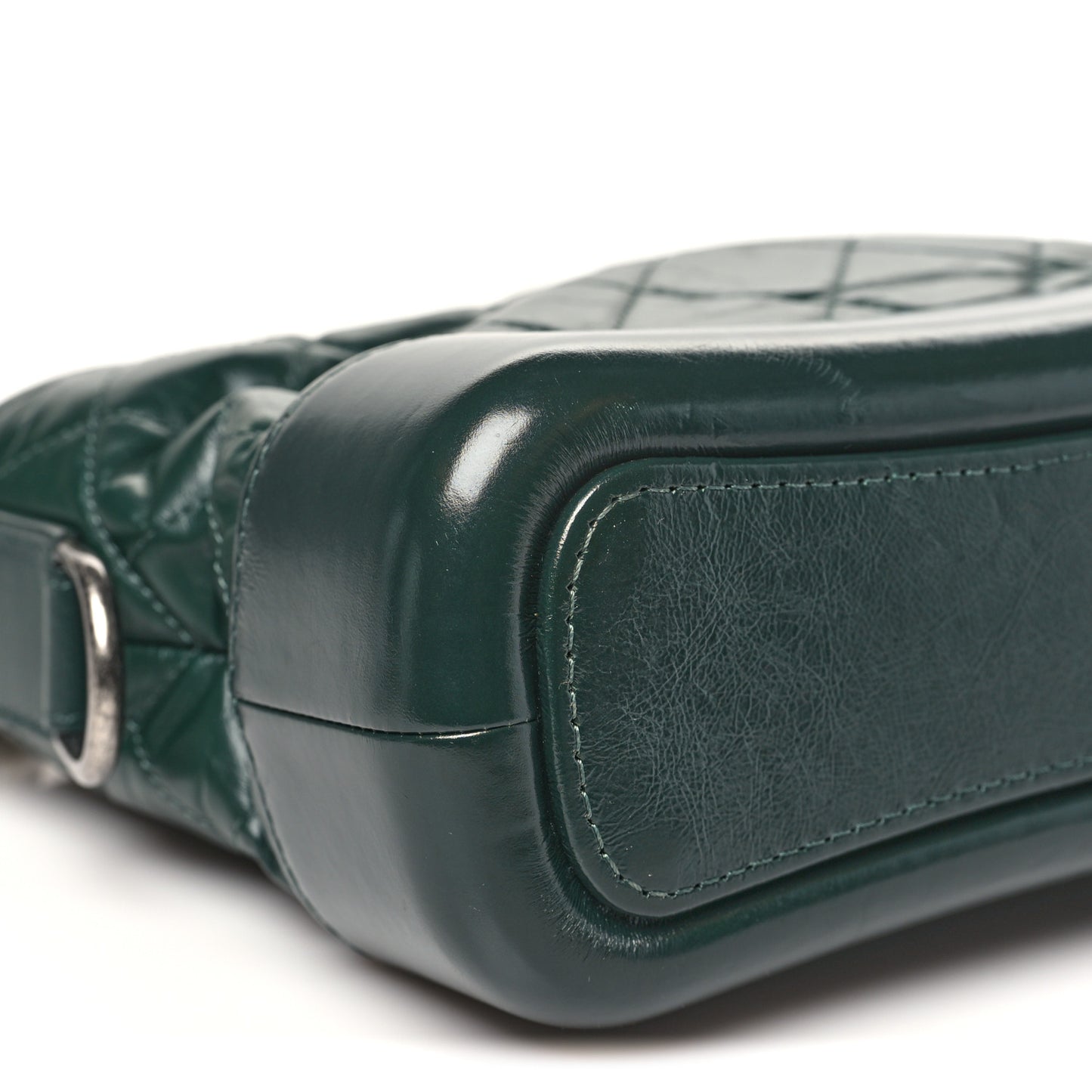 Aged Calfskin Quilted Small Gabrielle Hobo Dark Green