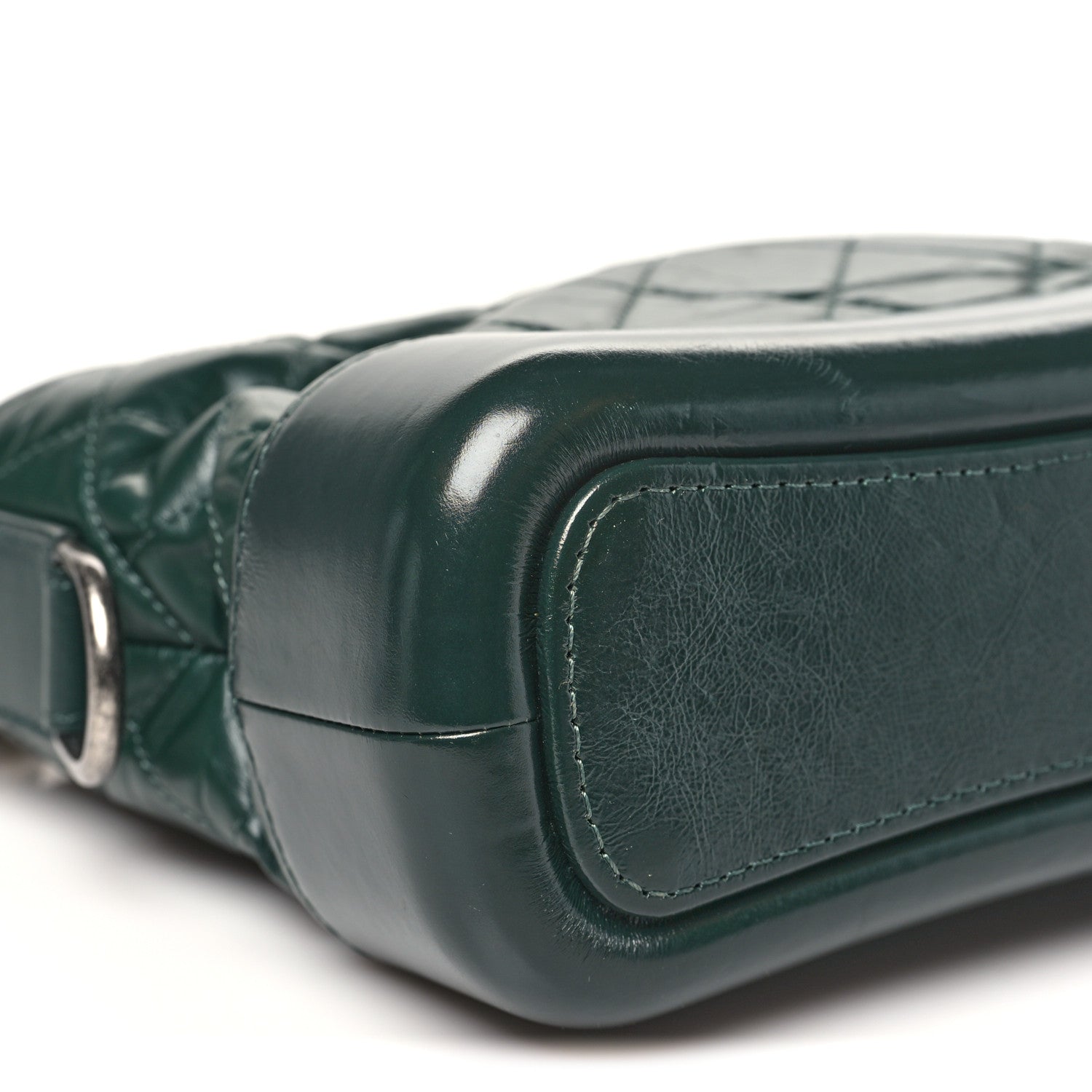 Chanel Aged Calfskin Quilted Small Gabrielle Hobo Dark Green 9 of 10
