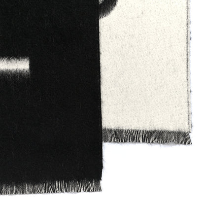 Chanel Cashmere CC Scarf Black White 3 of 4