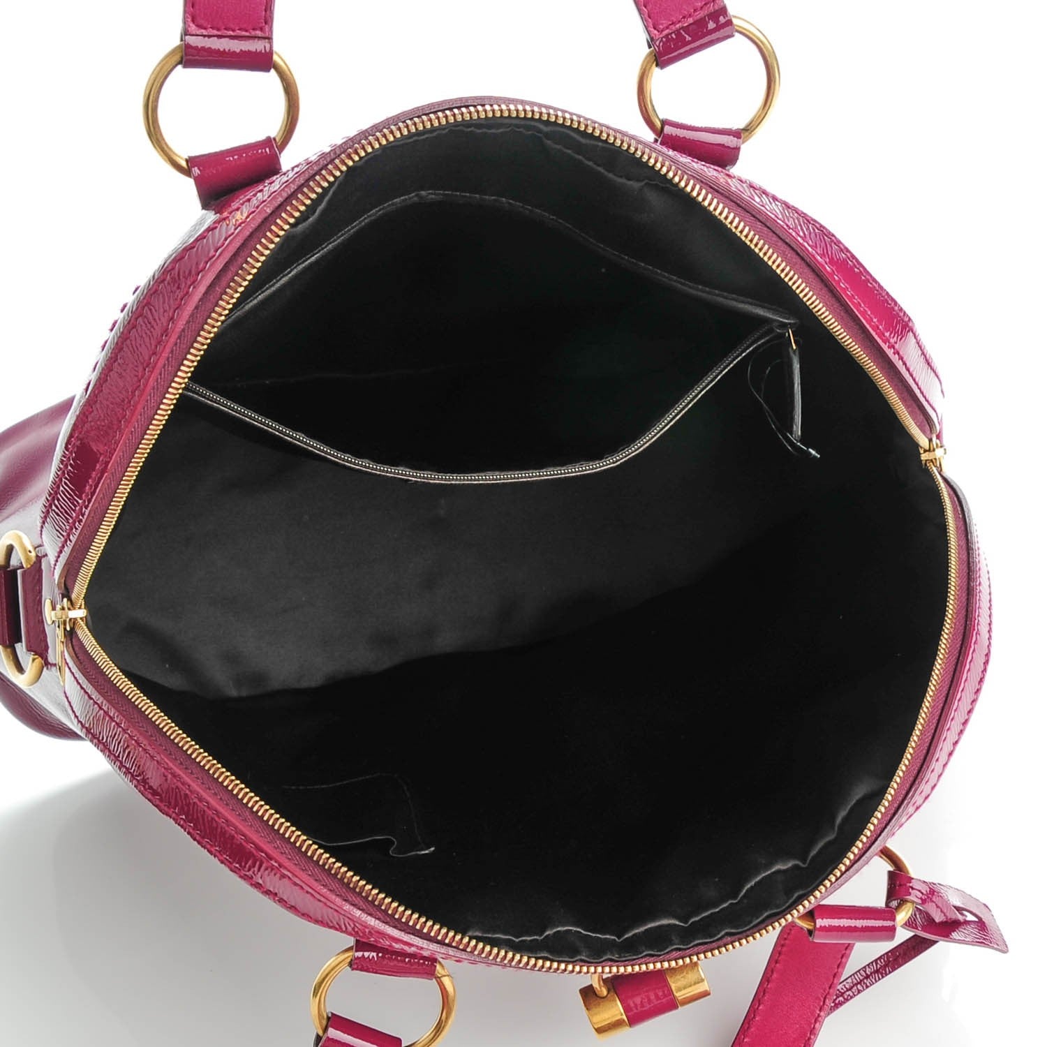 Saint Laurent Patent Calfskin Oversized Muse Magenta 5 of 7