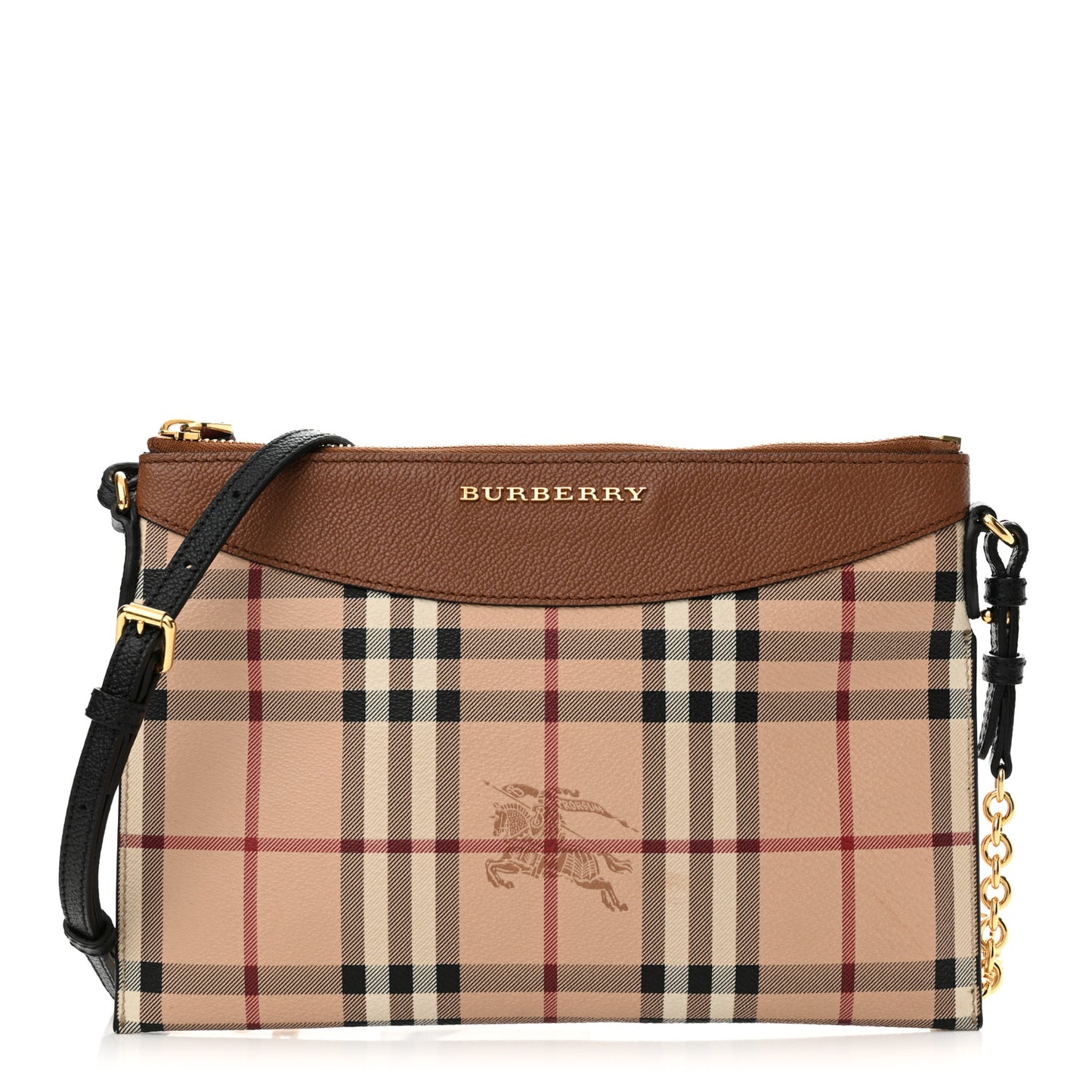 Haymarket Check Peyton Crossbody Clutch Bag Toffee