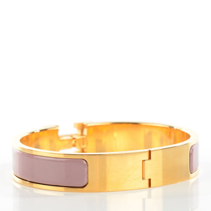 Hermes Enamel Narrow Clic Clac H Bracelet PM Bois De Rose 3 of 6