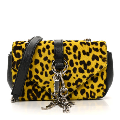 Saint Laurent Pony Hair Calfskin Monogram Leopard Print Baby Punk Chain Bag Yellow 1 of 9