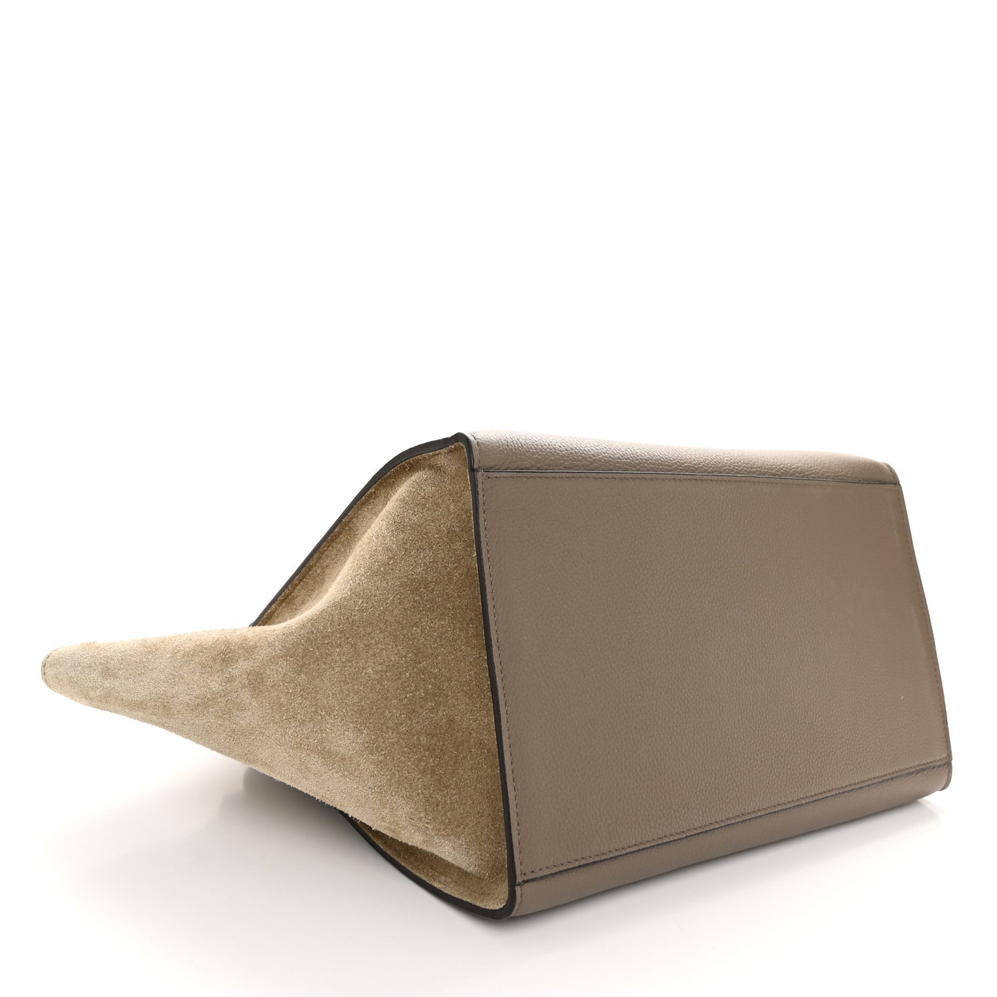Drummed Calfskin Suede Medium Trapeze Souris