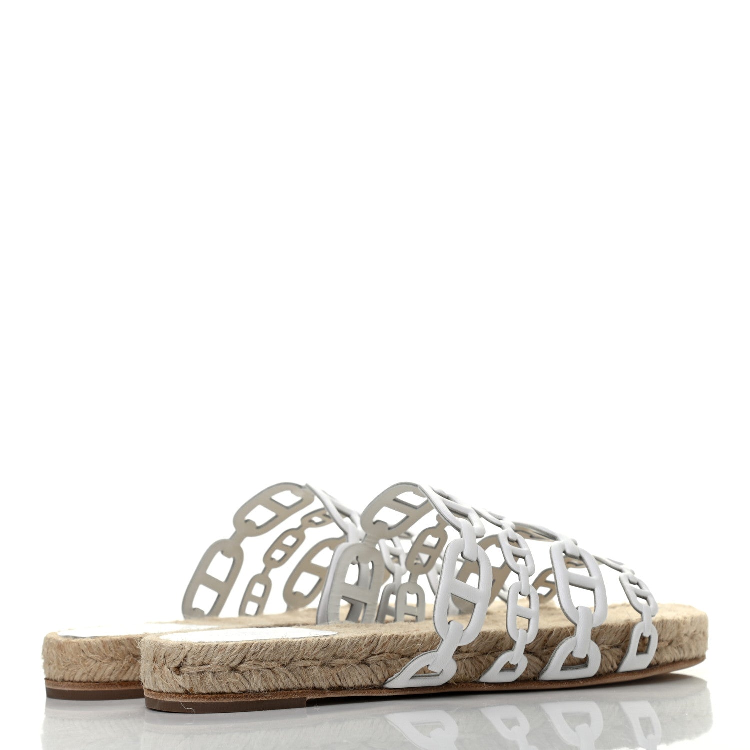 Hermes Nappa Ancone Espadrille Sandals 36 White Naturel 4 of 7