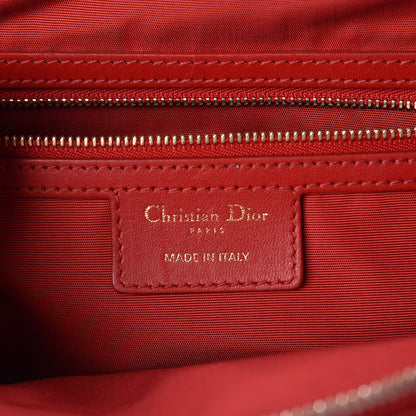 Christian Dior Lambskin Cannage Small Dior Soft Zipped Shopping Tote Red 8 of 20