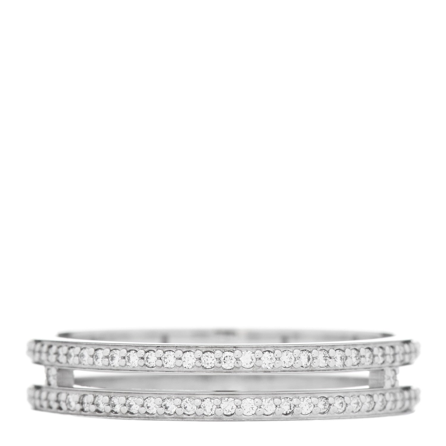 Hermes 18K White Gold Diamond Ariane Wedding Band Ring 54 7 3 of 5