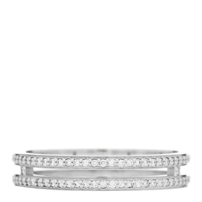 Hermes 18K White Gold Diamond Ariane Wedding Band Ring 54 7 3 of 5