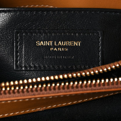 Saint Laurent Calfskin Y Quilted Monogram Small Loulou Chain Satchel Dark Natural 6 of 12