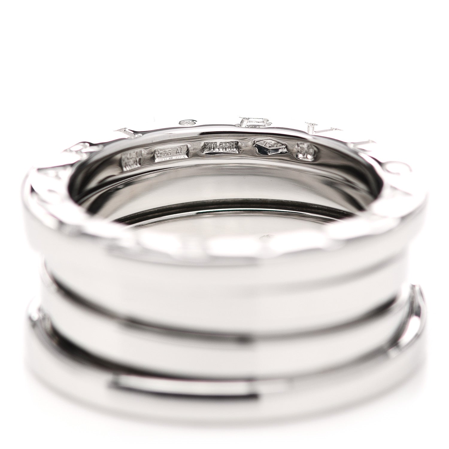 Bulgari 18K White Gold B.Zero1 Three-Band Ring 50 5.25 4 of 4