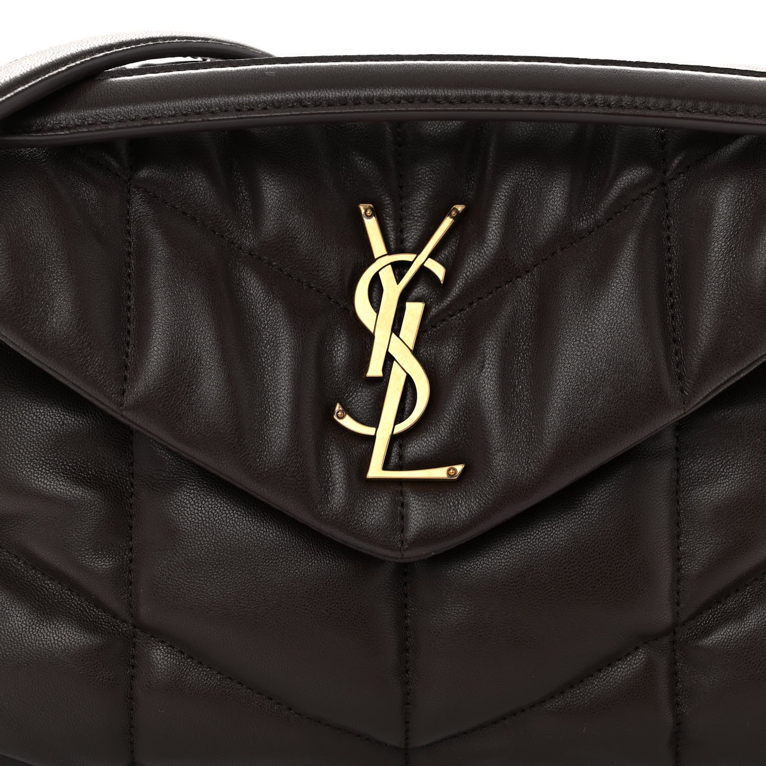 Saint Laurent Lambskin Quilted Small Loulou Puffer Monogram Chain Satchel Dark Ganache 7 of 10